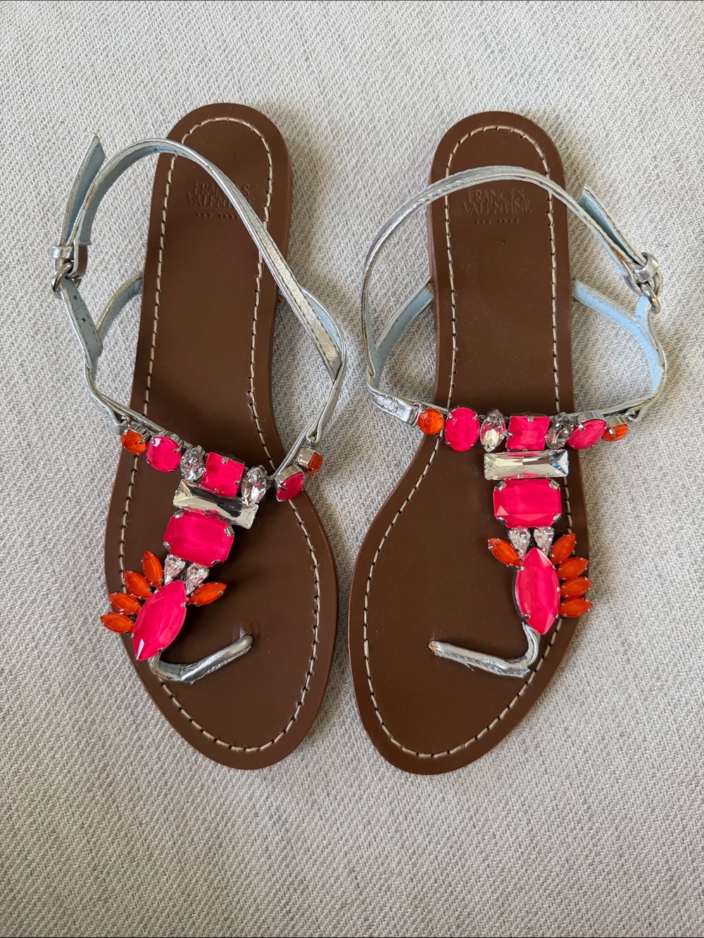 the Frances Valentine Tillie Stone Thong Sandals size 9.5 ( new )